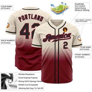 Maillots de baseball personnalisés avec un design dégradé, respirants, uniformes d'équipe pour hommes, femmes, jeunes garçons, chemises cousues - Product Image 2