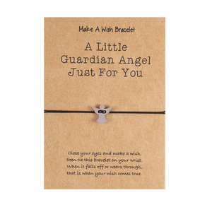 Ange gardien Wish Bracelet Ange gardien Charm Lucky Black String Bracelets Ange Bijoux pour Femmes Hommes Cadeaux d'amitié - Product Image 1