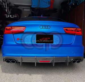 Lèvre de becquet en Fiber de carbone de Style KB avec lumière pour <span class=keywords><strong>Audi</strong></span> <span class=keywords><strong>A6</strong></span> S6 C7.5 diffuseur de pare-chocs arrière de sport Bodykit 16-18 - Product Image 4