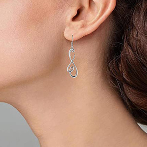 Orecchini Pendenti Minimalisti a Forma di Otto Cavo per Donne, Orecchini Lisci da Indossare Ogni Giorno, Gioielli alla Moda - Product Image 3