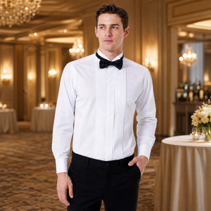 Camicie da smoking da uomo su misura con polsini alla francese, <span class=keywords><strong>camicia</strong></span> formale da smoking, <span class=keywords><strong>camicia</strong></span> da matrimonio per uomo, design personalizzato - Product Image 4