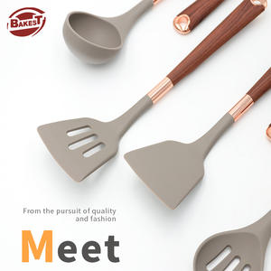Bakest غير عصا المطبخ اكسسوارات طقم حلل استانلس ستيل الجملة 10 قطعة أدوات مطبخ s سيليكون مجموعة أدوات المطبخ الطبخ أداة - Product Image 3