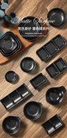 Bols à Sauce Noirs à Tremper pour Cuisine de Restaurant 1, 2, 3, 4 Compartiments, Vaisselle Melamine Style Japonais pour Sushi, Sashimi