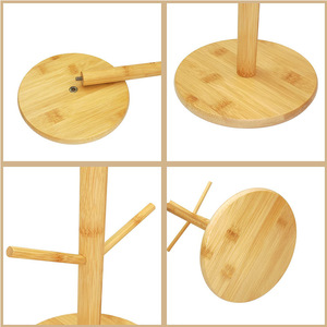 Soporte para Tazas de Bambú de 3 Niveles, Escurridor Redondo de Madera Natural, Secado Rápido, Organizador de Cocina - Product Image 4