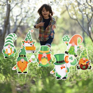 Décorations de la Saint-Patrick Probsin pour l'extérieur, panneaux de jardin, gnomes irlandais, trèfles, fournitures de fête, décorations de jardin - Product Image 6