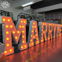 Lettres lumineuses en métal pour extérieur, décoration de mariage, lettres XXL « Oh Baby » et « Marry Me », vente en gros