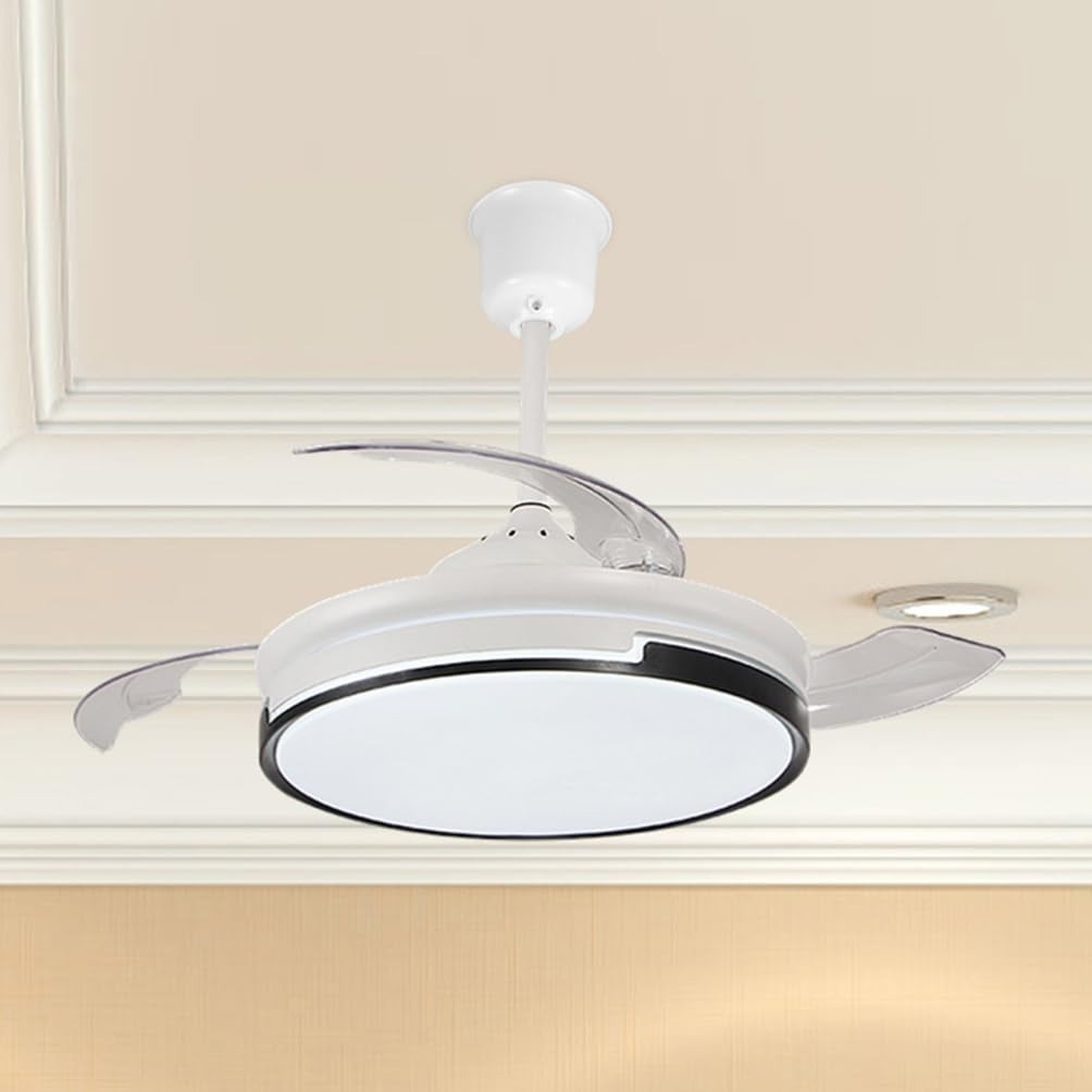 Modern LED Ceiling Fan Lamp Scandinavian White Remote Control Strong Body for Living Room