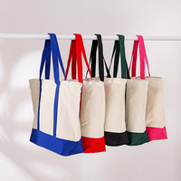 Sac fourre-tout en toile de coton personnalisé avec impression de logo, grande capacité, vide, pour les courses, avec poche