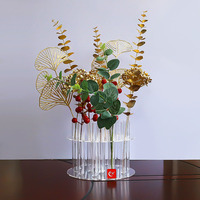 Branche de plantes artificielles dorées, feuilles de soie, décorations de gâteau de graduation, accessoires de cuisson floraux