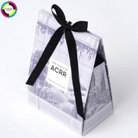 Boîte cadeau en papier personnalisée avec ruban, boîte d'emballage pliante de luxe pour cosmétiques, parfums, bougies, cadeaux d'anniversaire