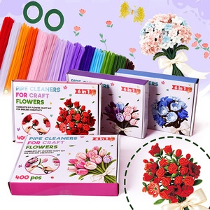 Kit de fleurs DIY Tulipe Rose – Bouquet de brins de chenille doux pour décorations printanières et fabrication de cadeaux - Product Image 2