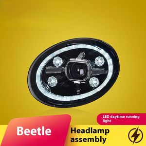 Conjunto de faro de luz diurna con lente LED de 12V dedicado para <span class=keywords><strong>Volkswagen</strong></span> <span class=keywords><strong>Beetle</strong></span> 2013-2020 nueva señal de giro de agua corriente - Product Image 6