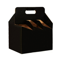 Maßgefertigte Getränketrägerbox aus Recyclingmaterialien für 4 & 6 Flaschen/Bierflaschen, Faltbarer Karton-Flaschen-/Dosenhalter mit Griff