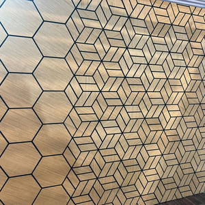 OEM/ODM panneau acoustique insonorisé haute densité à bas prix Conception personnalisée rainuré en V Panneau mural acoustique hexagonal finition bois - Product Image 2