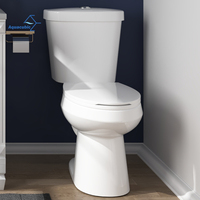 Toilette moderne blanche standard à deux pièces avec siège de toilette à fermeture amortie