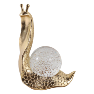 Scultura decorativa a forma di lumaca con sfera di vetro, statua moderna per l'arredamento di casa, ufficio e soggiorno - Product Image 1
