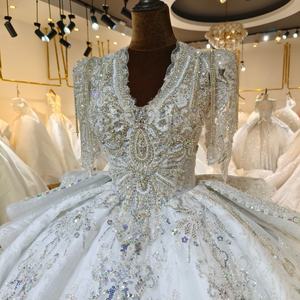 Lsml026 Vestidos de Novia Modernos Vintage con Estampado Floral y Apliques, Plisados, Brillantes, Estilo Sirena/Trompeta, Espalda Descubierta - Product Image 2