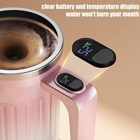 Mug à café à agitation automatique de 450 ml, tasse chauffante avec agitateur détachable, tasse à café à agitation automatique rechargeable pour le thé au lait