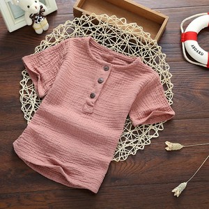 Ropa para Niños 2022, Camiseta de Lino de Manga Corta para Bebé Niño, Verano - Product Image 4