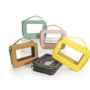 Bolsa de cosméticos personalizada de cuero PU de gran capacidad 2023, organizador de viaje, bolsa para brochas de maquillaje, bolsas de cosméticos - Product Image 3