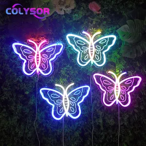 Nueva serie personalizada mariposa insecto multicolor interior decorativo hogar estudio luz personalizado Led neón signo