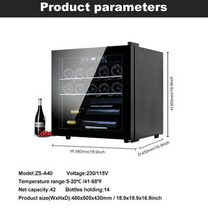 Refrigerador de Compresor para Encimera JOSOO, Gabinete de Refrigeración para Vino Personalizado, Vinoteca con Capacidad para 42 Botellas de Champán de 750 ml - Product Image 6