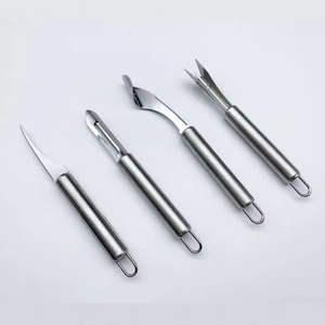 Ensemble de gadgets de cuisine en acier inoxydable éplucheur de piment couteau d'ananas dissolvant de veine de crevette outils de cuisine pratiques - Product Image 1