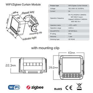 Module d'interrupteur intelligent WiFi Tuya Mini <span class=keywords><strong>pour</strong></span> moteur de <span class=keywords><strong>volet</strong></span> <span class=keywords><strong>roulant</strong></span>, compatible Google Home Alexa, contrôle à distance par application, <span class=keywords><strong>minuterie</strong></span> - Product Image 6