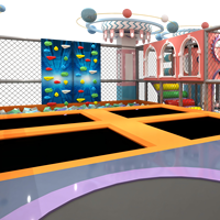 Aoleao Aire de jeux intérieure personnalisée en coton doux avec piscine à balles, toboggan, carrousel et trampoline pour enfants, certifiée CE TUV