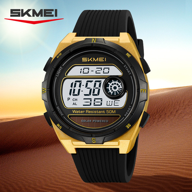 SKMEI 2436 New Digital Electronic Solar Power Watch Waterproof Multi Functional Features Sports Men's Digital Watch Reloj Hombre