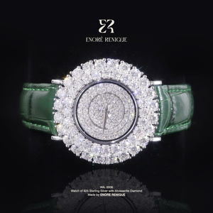Reloj de Doble Capa con Incrustaciones de Moissanita VVS, Plata de Ley 925, Cristal de Zafiro, Resistente al Agua, <span class=keywords><strong>Relojes</strong></span> de Cuarzo para Mujer - Product Image 1