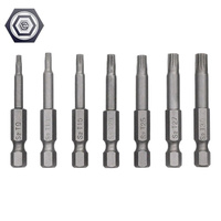 Jeu d'embouts de tournevis Torx industriels en acier S2 bricolage personnalisé OEM T6 T8 T10 T15 T20 T25-T50 Stock embouts hexagonaux en fleur de prunier inviolable