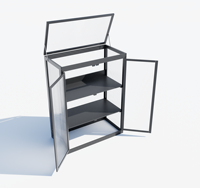 Mini-serre en aluminium noir et verre à 3 niveaux de haute qualité avec présentoir simple petite boîte de pépinière pour plantes d'intérieur