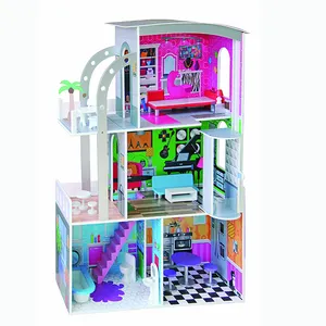 3-layer furniture dollhouse dengan 7 pcs kecil