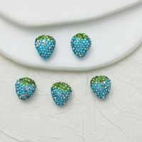 Selina Crystal Ceramic Strawberry Rhinestones-Perles denses à trou droit pour bijoux à bricoler soi-même, chaînes de téléphone et embellissements de vêtements