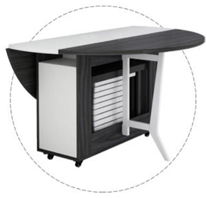 Đồ Nội Thất Tiết Kiệm Không Gian Chất Lượng Cao Bàn Ăn Gấp Bằng Gỗ Tròn Với Drop Leaf Và Bánh Xe - Product Image 6