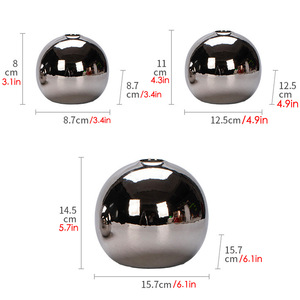 Fornitore di nozze moderno di lusso placcato argento sfera rotonda arte <span class=keywords><strong>vaso</strong></span> <span class=keywords><strong>in</strong></span> ceramica nuovi disegni per decorare <span class=keywords><strong>in</strong></span> argento oro nero bianco - Product Image 3