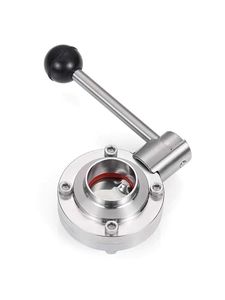 304/316L thực phẩm thép không gỉ hiệu suất cao Hướng dẫn sử dụng hàn cuối Van bướm, vệ sinh và chất lượng cao Van bướm - Product Image 2