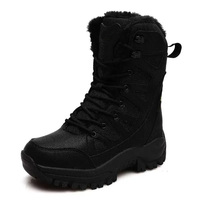 Bottes Confortables et Résistantes à l'Usure, Grandes Tailles, pour Hommes et Femmes, Bottes de Randonnée et de Neige Montantes Doublées Polaire Épaissie
