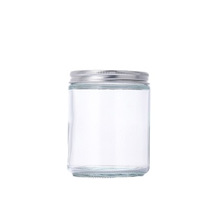 120Ml 250Ml Clear Amber Glass Candle Jar With Black Gold Aluminum Metal <b>Lids</b> - Product Image 1