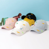 Linda Gorra de Béisbol Bordada con Dinosaurio Coreano para Bebé, Gorra de Sol Ajustable de Dibujos Animados para Niños de 1 a 6 Años