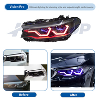 Phares HETOP G30 2017-2020 Série 5, mise à niveau personnalisée spéciale, triple couleur, multi-modes, LED DRL personnalisable et unique pour BMW