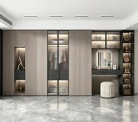 Armoire sur mesure pour chambre à coucher, la meilleure armoire en bois tendance avec un grand espace de rangement et une porte vitrée