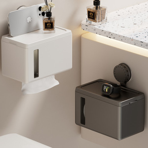 Support mural carré à ventouse puissante pour papier toilette et téléphone, sans perçage - Product Image 4