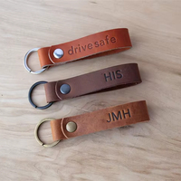 Porte-clés en cuir personnalisé, Cadeaux pour elle, Cadeau pour homme, Cadeaux unisexes, Cadeau pour papa - Impression personnalisable de polices et de logo