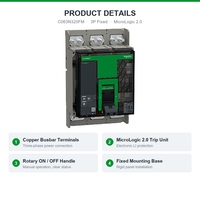 Interruptor Automático Schneider, ComPacT NS630bN, 50kA a 415VAC, 3P, Fijo, Operado Manualmente, Unidad de Control MicroLogic 2.0, 630A