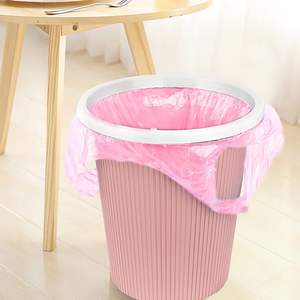 Bolsas de Basura para Baño Huamaohengchun de 4 Galones, 5 Rollos/100 Unidades, Asas Pequeñas, Color Rosa, Material LDPE Resistente - Product Image 6