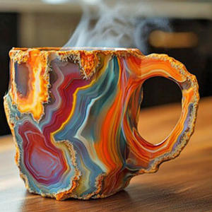 Tazas de Café de Cristal Mineral Explosivo, Taza de Café de Cristal Mineral, Taza de Agua de Resina para Regalo - Product Image 5