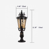 Lampe de jardin solaire LED extérieure de haute qualité en aluminium vintage antique, étanche IP65, sur pied