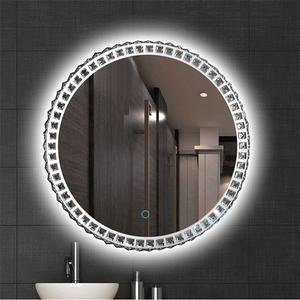 <span class=keywords><strong>Espejo</strong></span> de pared redondo sin marco para baño, luz Led para desnebulizar, Sensor regulable - Product Image 4